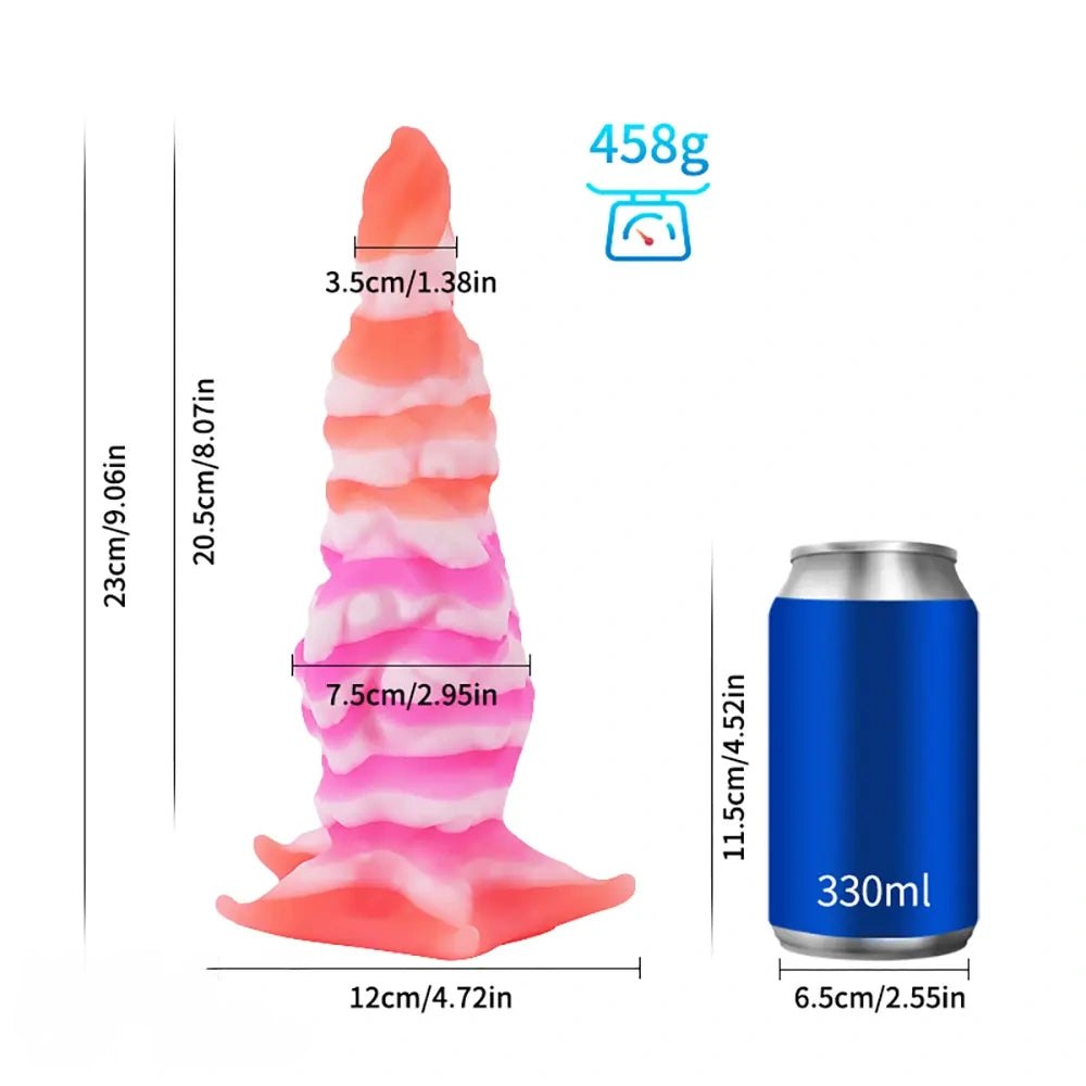 Ridged silicone fantasy dildo, photo 4