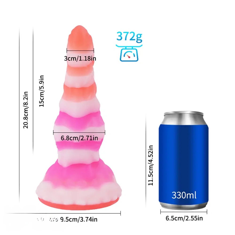 Ridged silicone fantasy dildo, photo 5