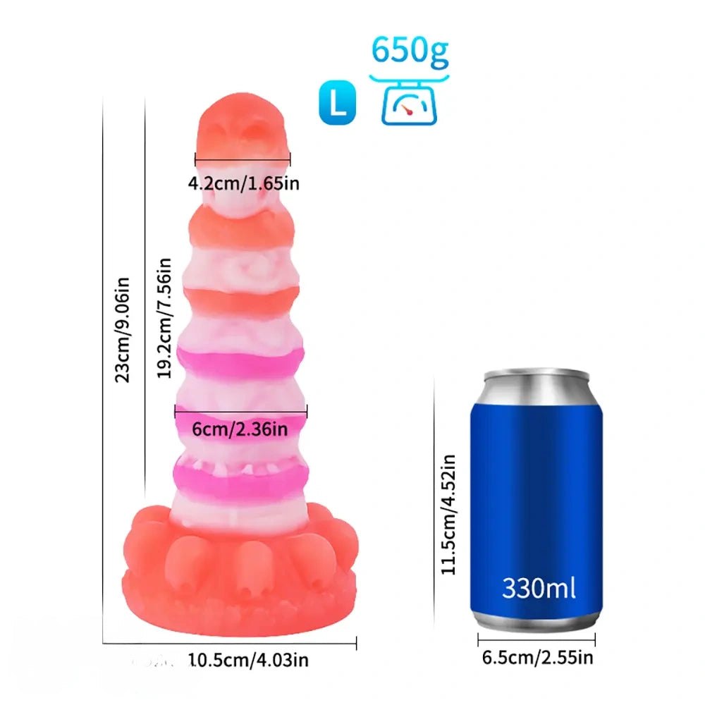 Ridged silicone fantasy dildo, photo 6