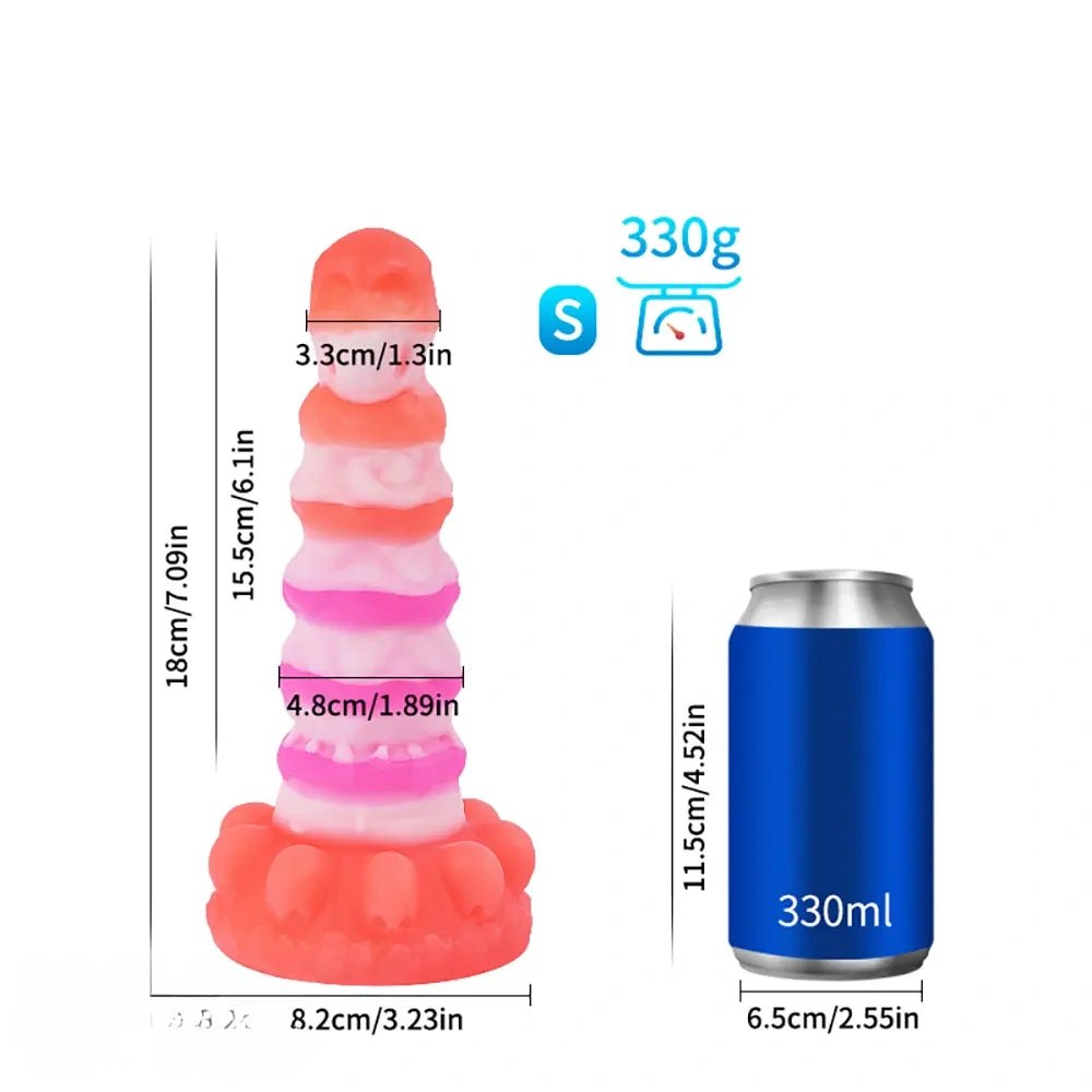 Ridged silicone fantasy dildo, photo 7