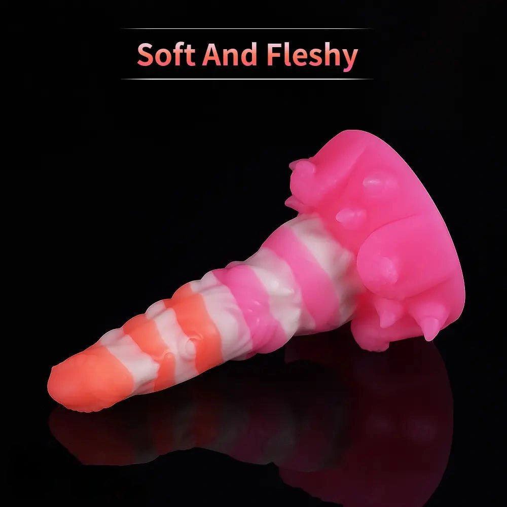 Ridged silicone fantasy dildo, photo 8