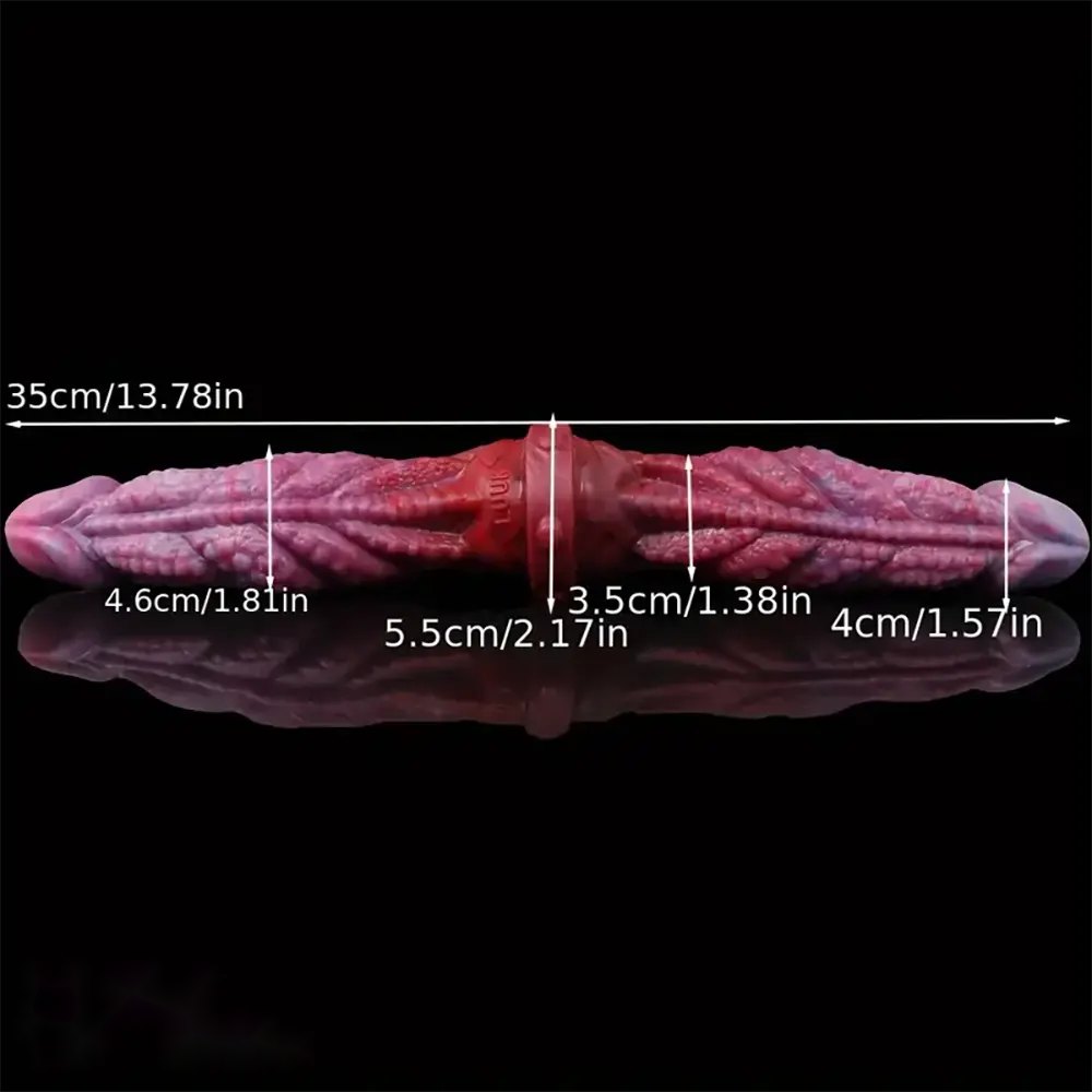 Colorful scaled double-ended dildo, photo 3