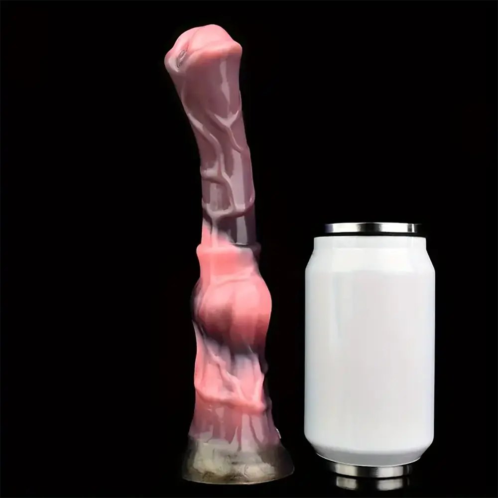 #1 colorful marble silicone horse dildo with knot base