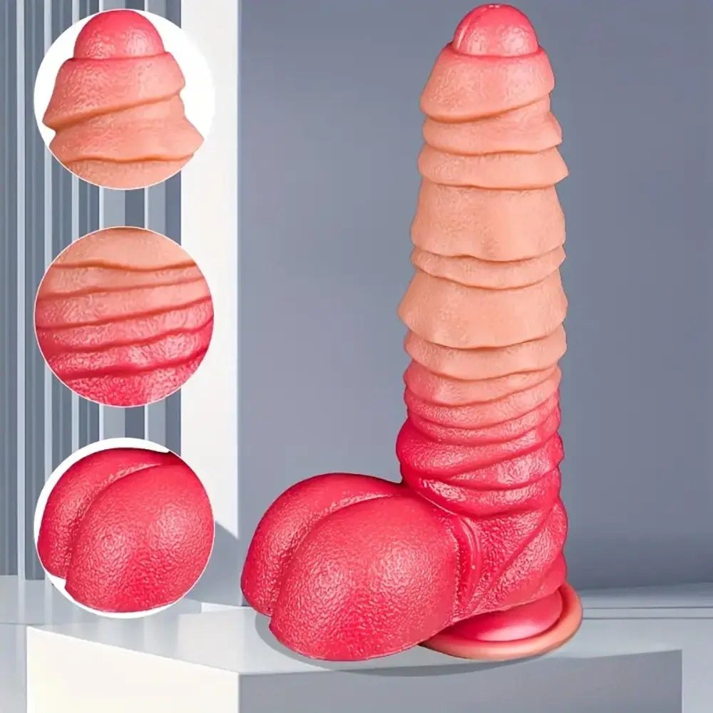 Colorful silicone suction cup dildo, photo 1