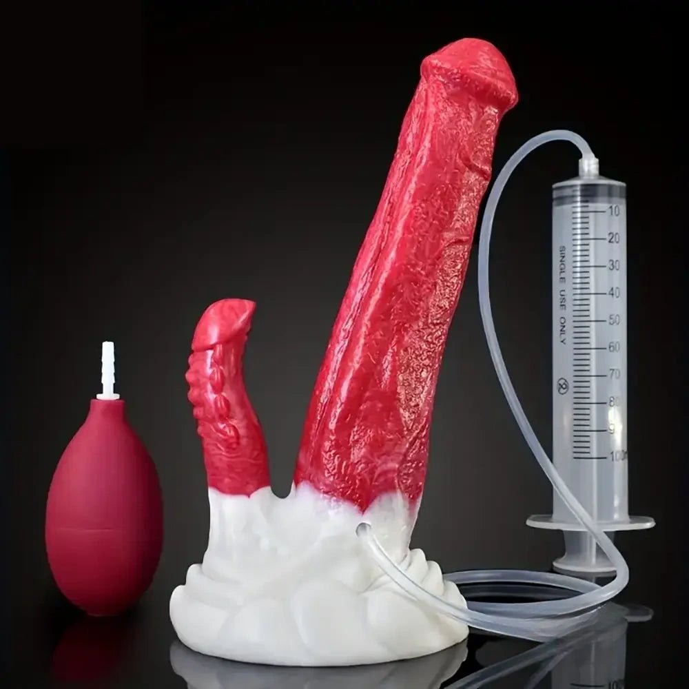 Colorful textured silicone fantasy dildo, photo 1