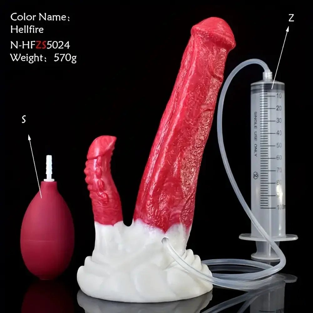 Colorful textured silicone fantasy dildo, photo 2