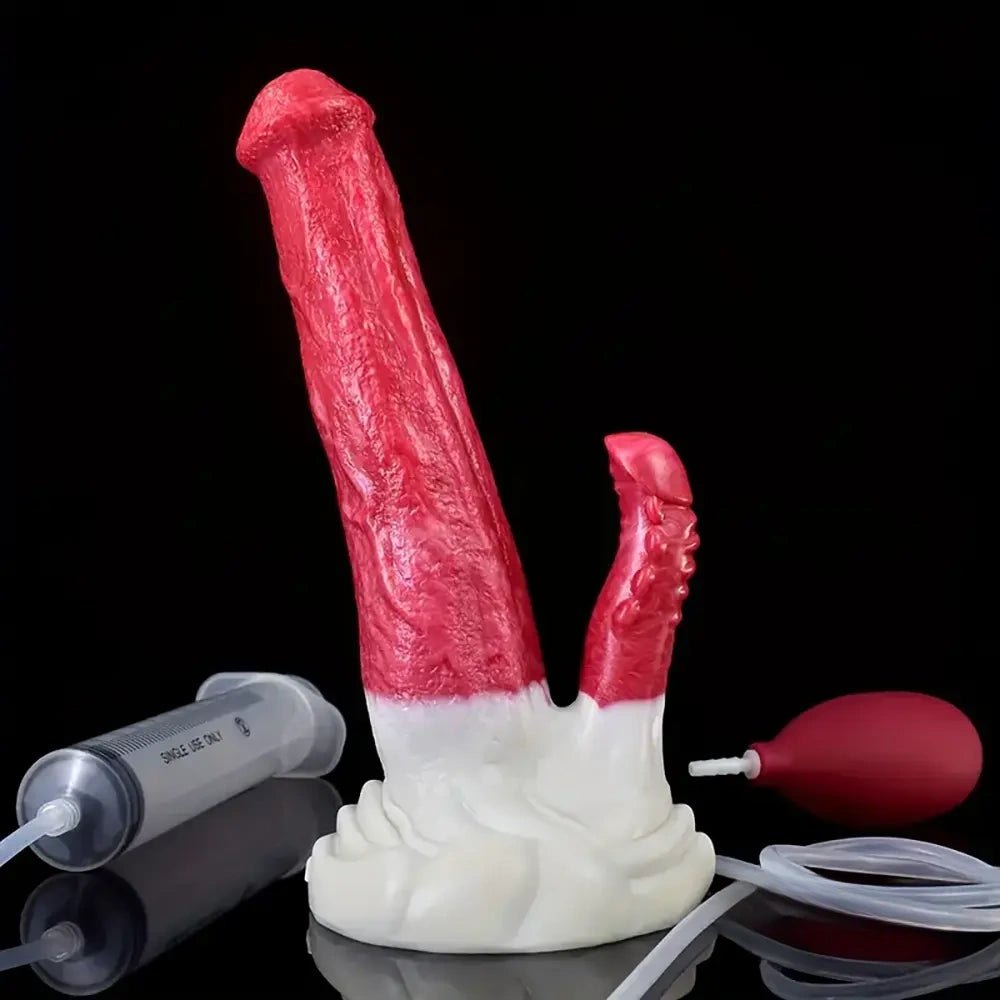 Colorful textured silicone fantasy dildo, photo 3