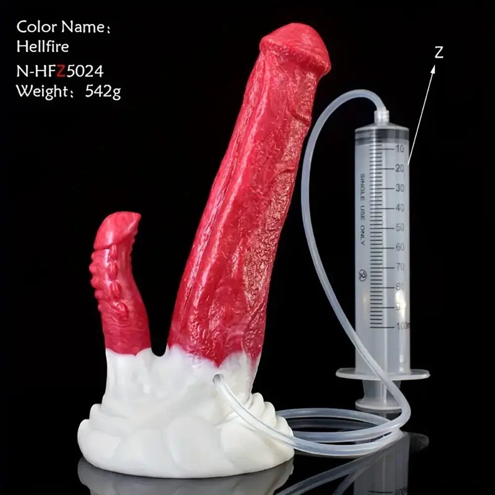 Colorful textured silicone fantasy dildo, photo 4