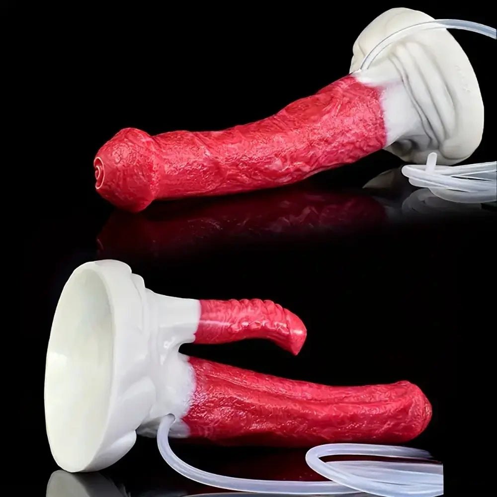 Colorful textured silicone fantasy dildo, photo 7