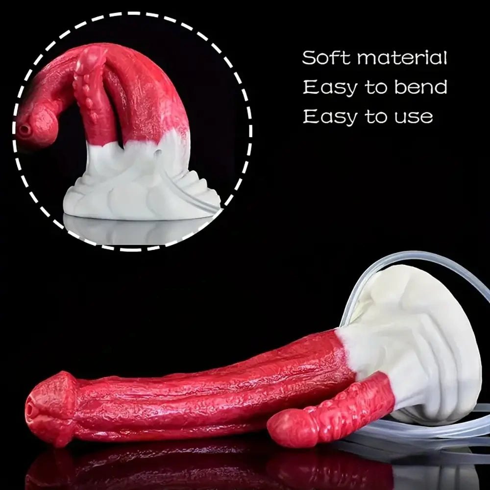 Colorful textured silicone fantasy dildo, photo 8