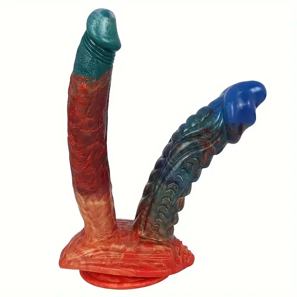 Colorful silicone double-headed U-shaped dildo, photo 1