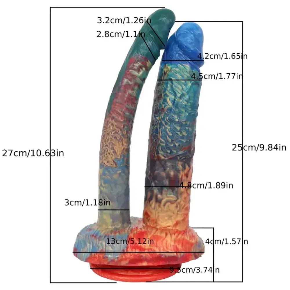 Colorful silicone double-headed U-shaped dildo, photo 14