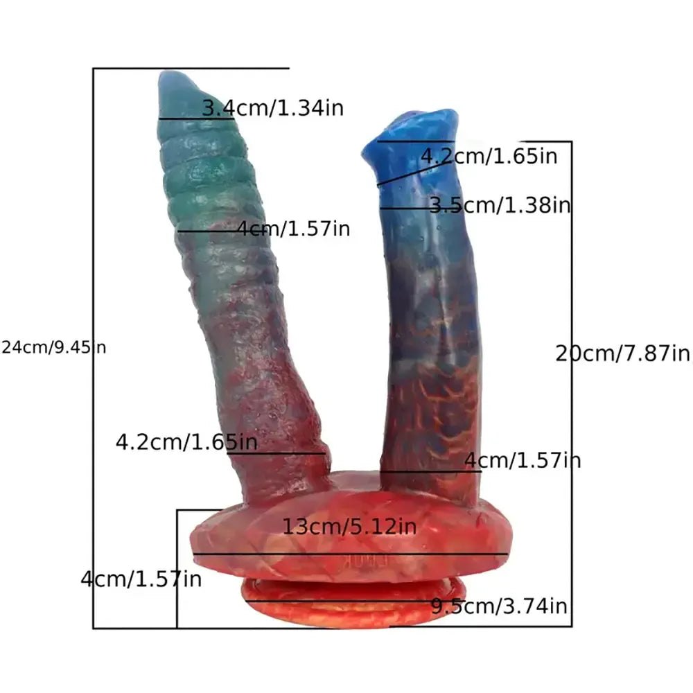 Colorful silicone double-headed U-shaped dildo, photo 15