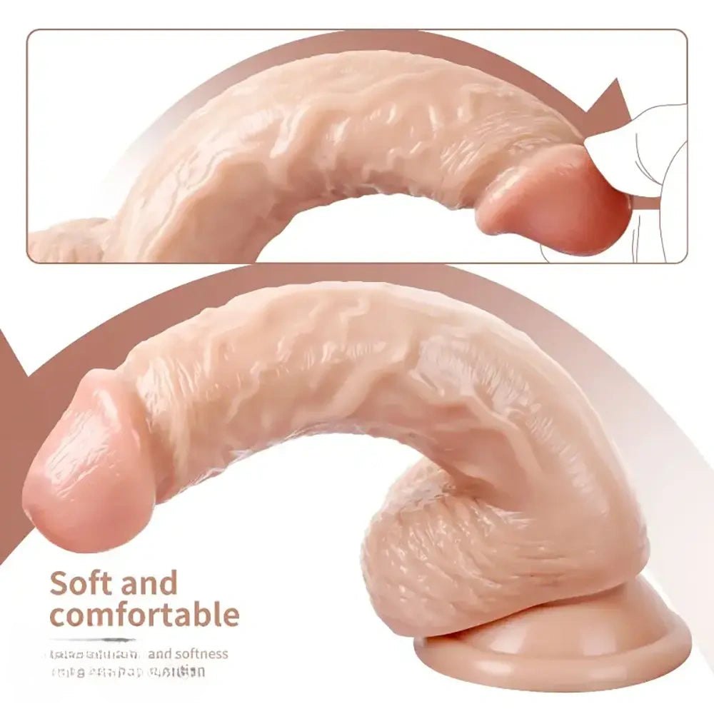 Flesh compact realistic suction cup dildo, photo 4