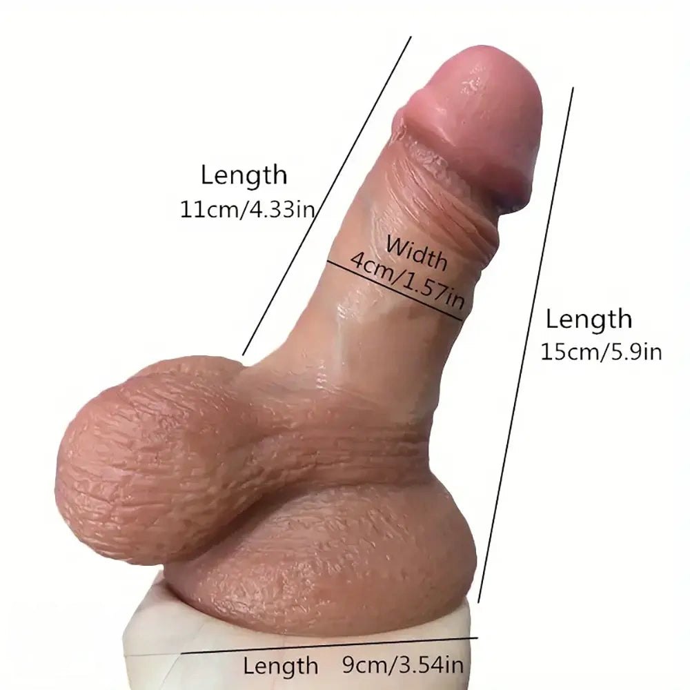 Flesh tone compact realistic silicone dildo, photo 4