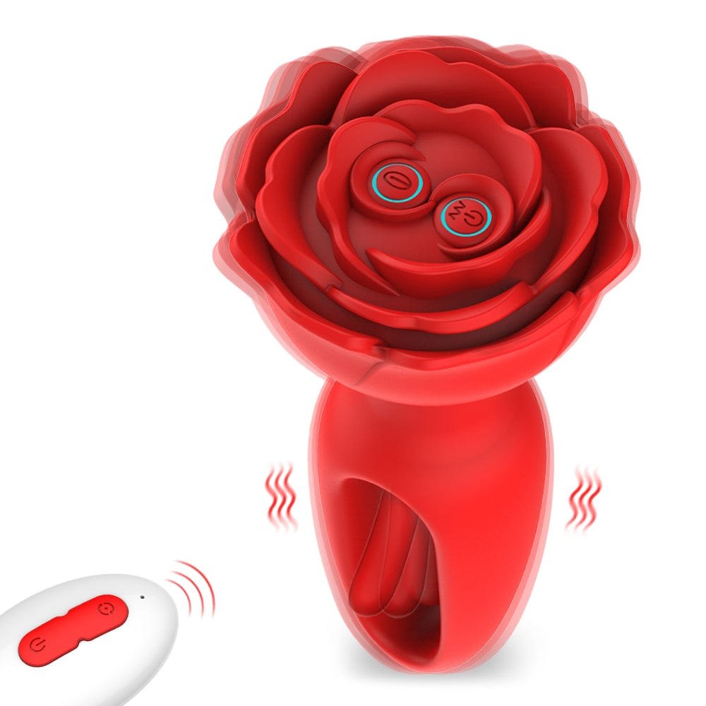 Red compact rose suction vibrator, photo 1