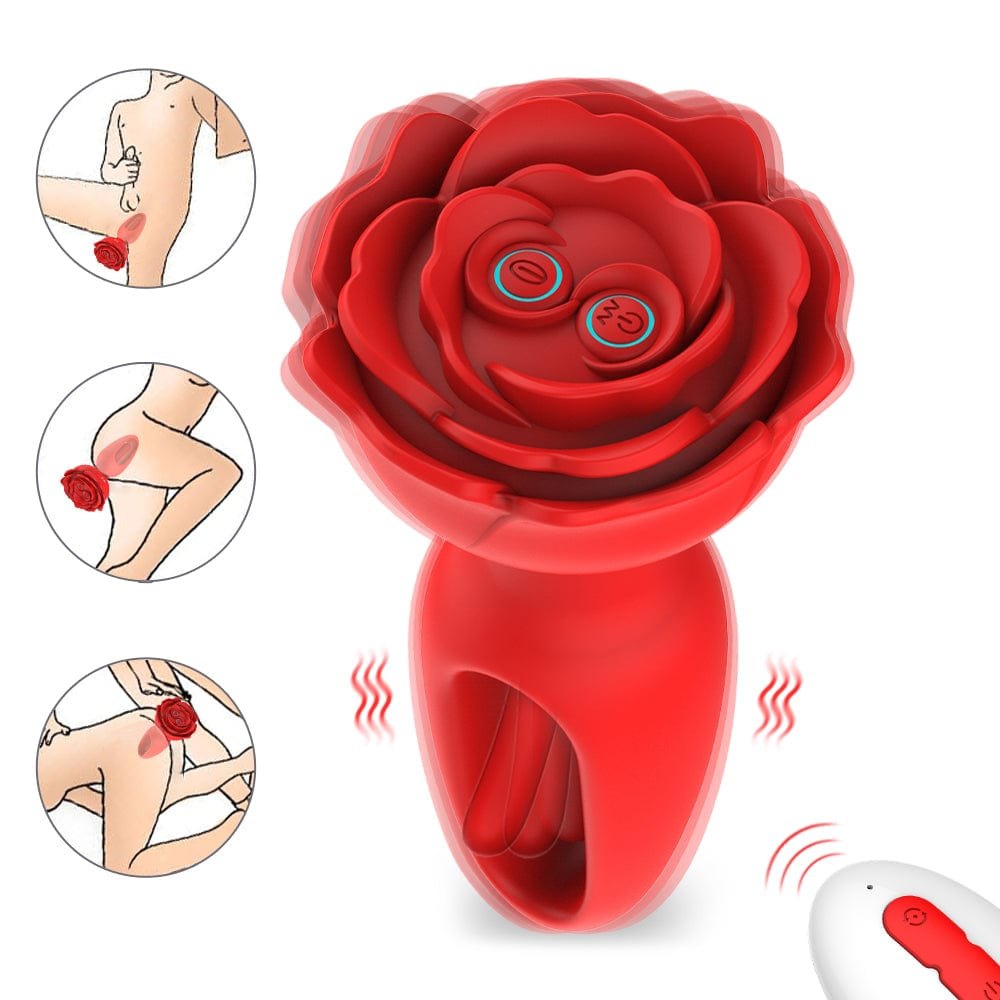 Red compact rose suction vibrator, photo 2