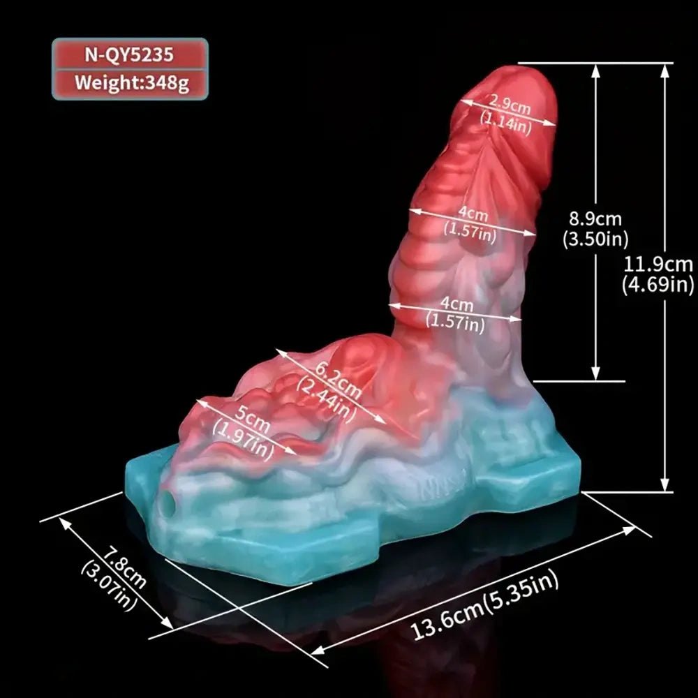 Colorful silicone strap-on dildo, photo 14