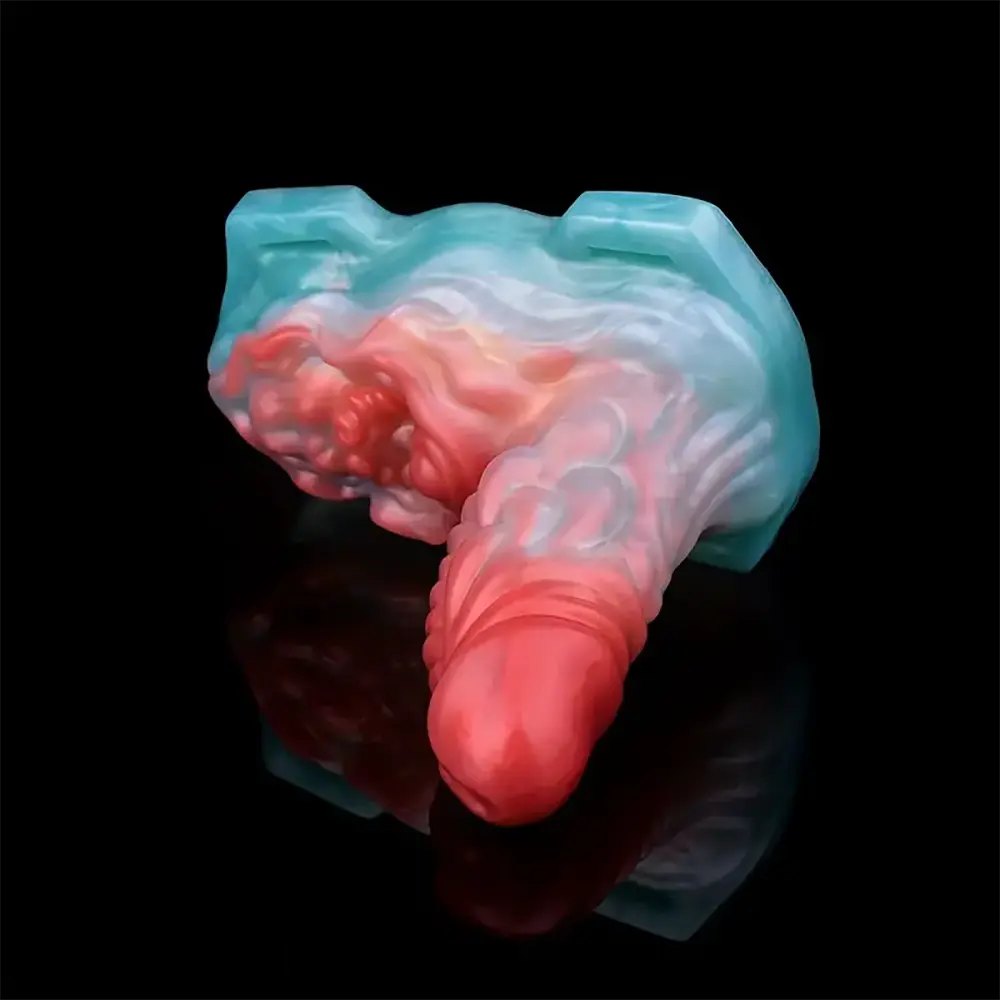 Colorful silicone strap-on dildo, photo 15