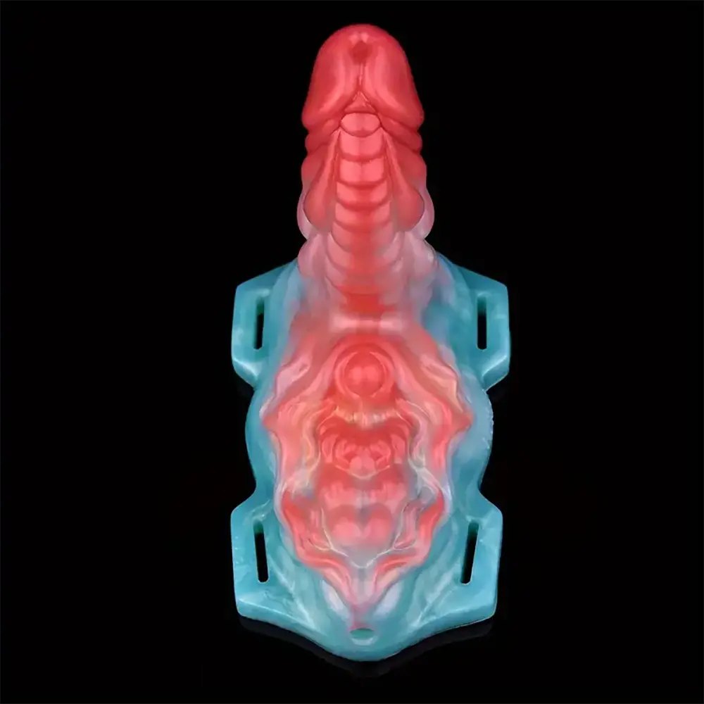 Colorful silicone strap-on dildo, photo 5