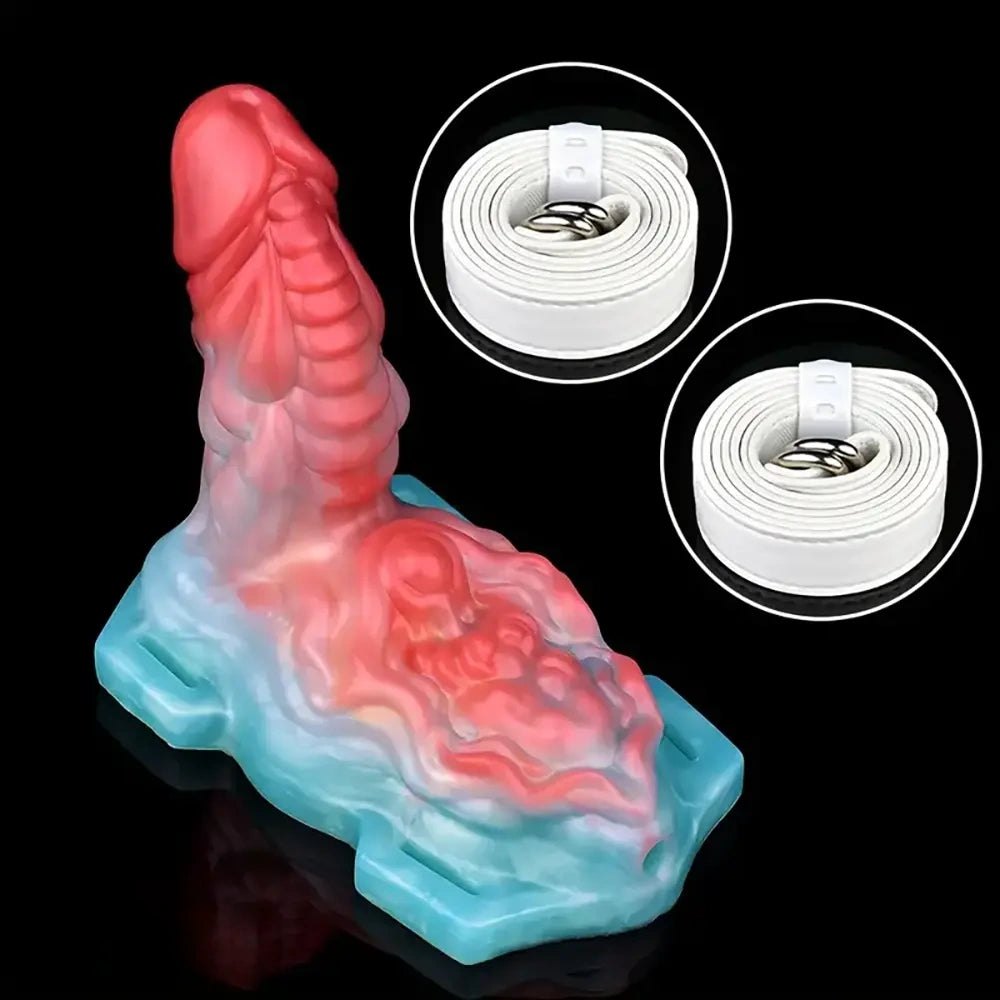 Colorful silicone strap-on dildo, photo 7