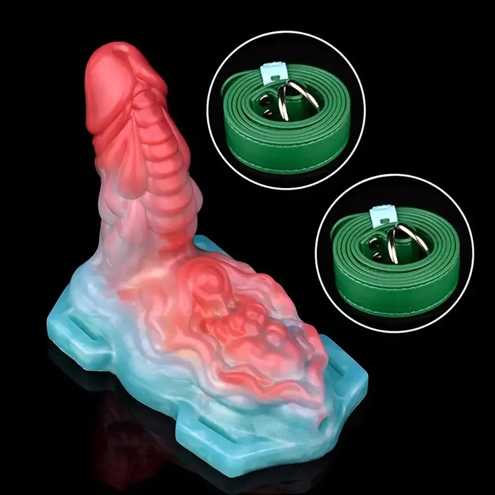 Colorful silicone strap-on dildo, photo 8
