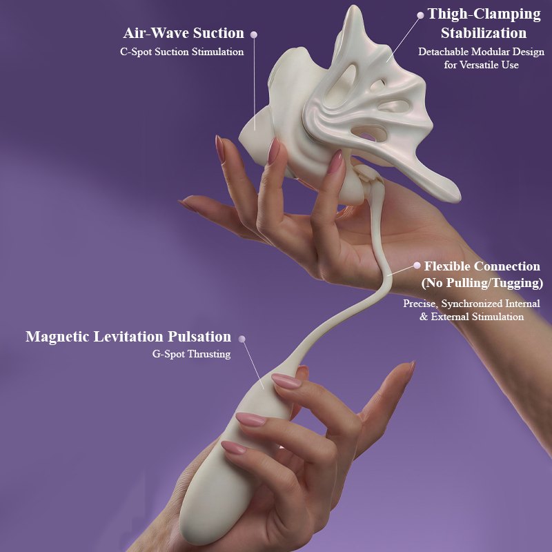 Conch shaped clitoral suction and insertable g-spot vibrator set, photo 5