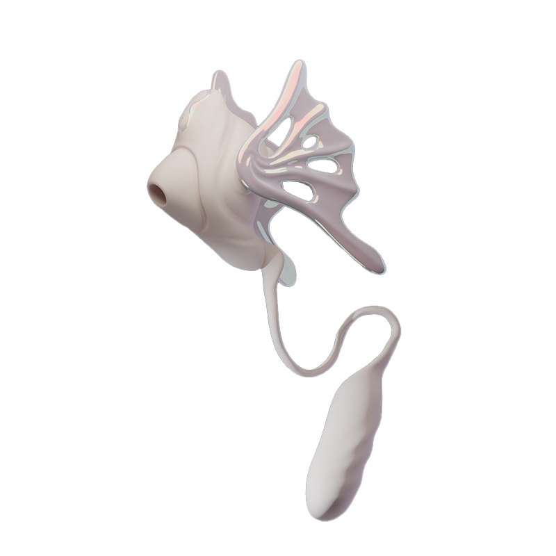 white conch shaped clitoral suction and insertable g-spot vibrator set