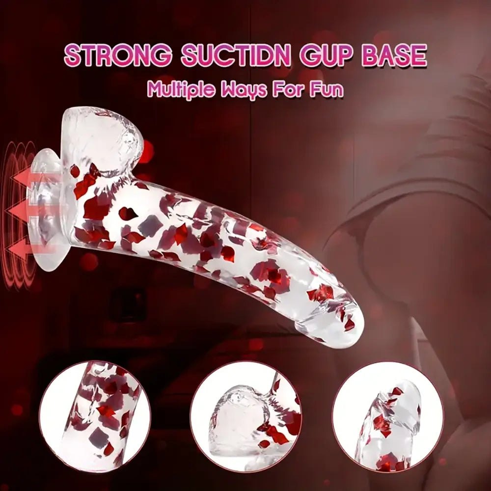 Glitter confetti realistic dildo, photo 5