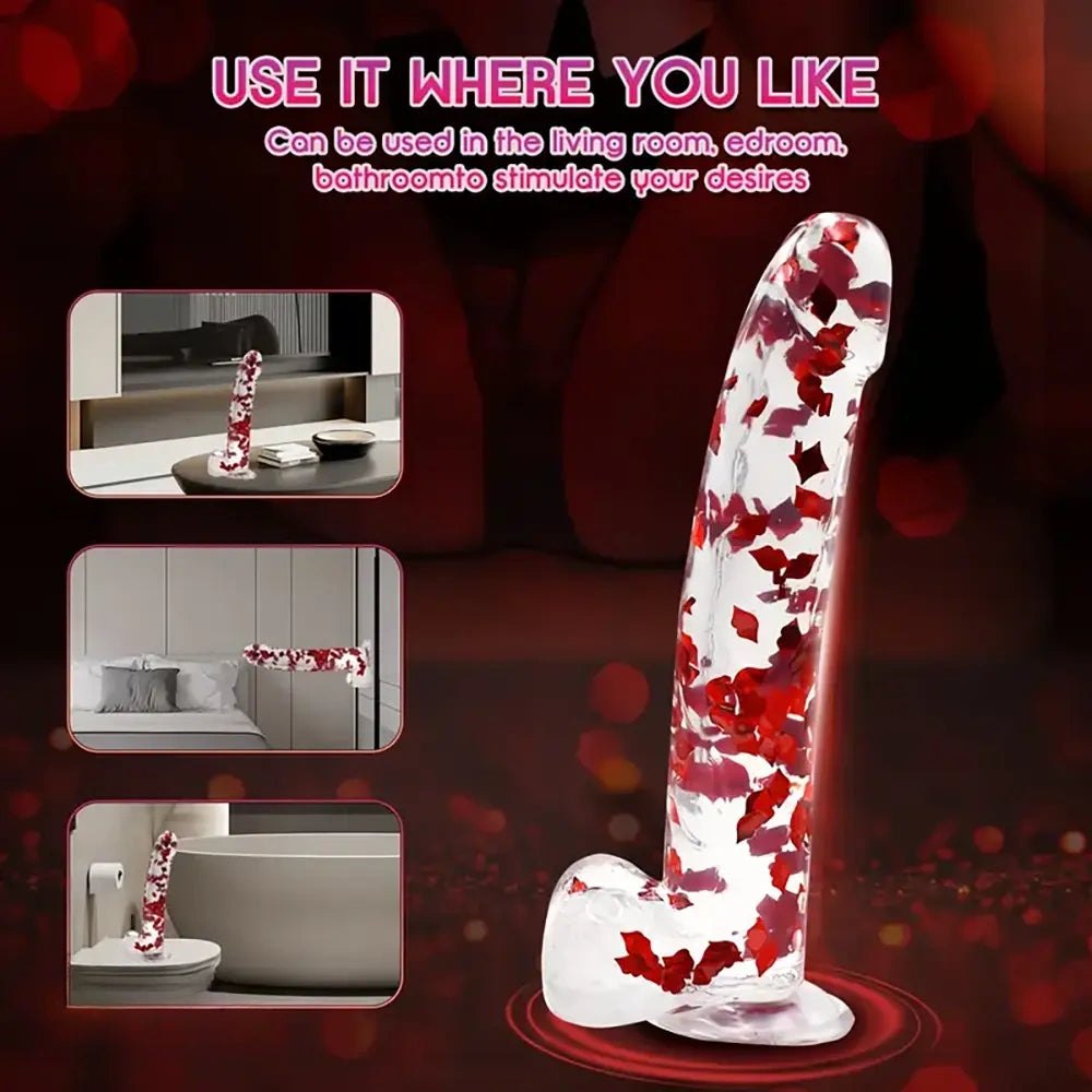 Glitter confetti realistic dildo, photo 7