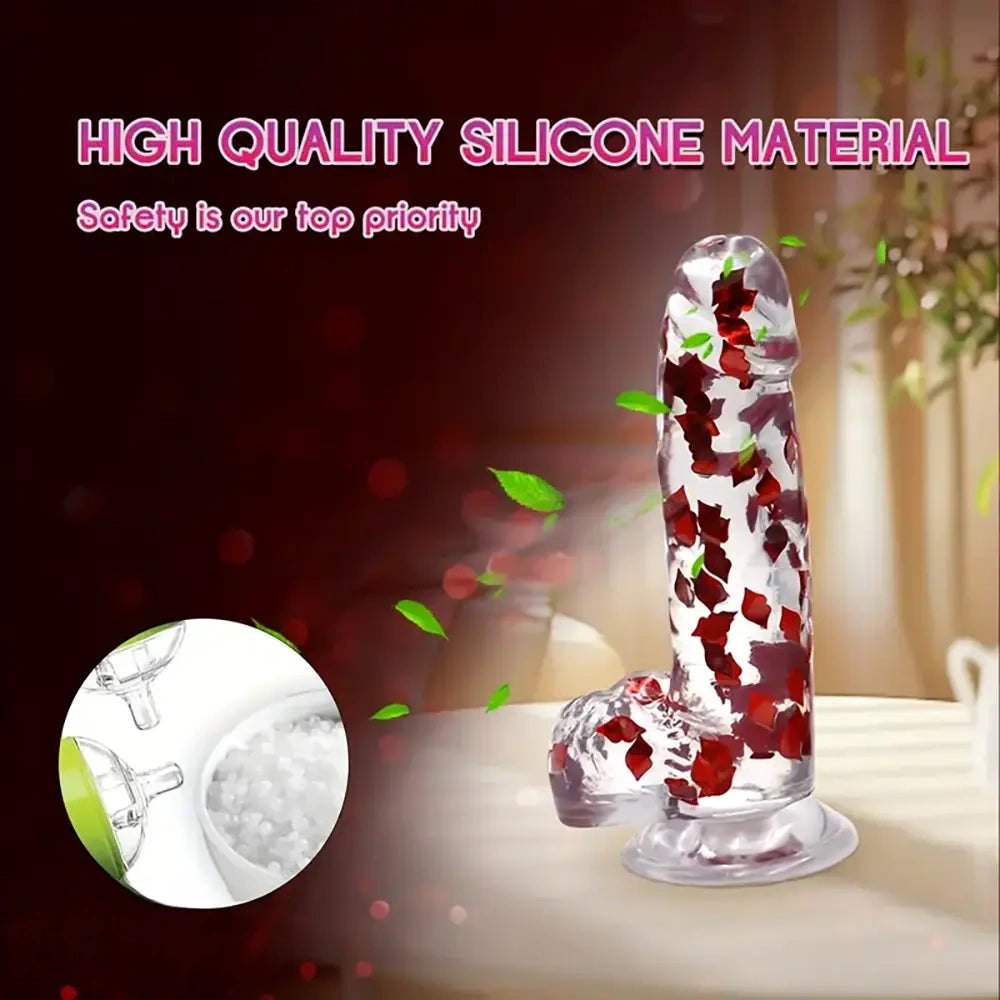 Glitter confetti realistic dildo, photo 8
