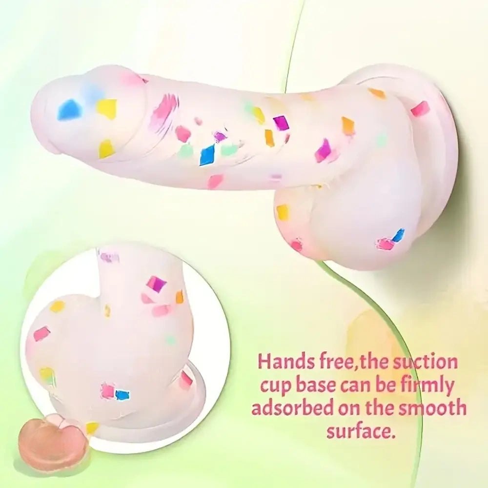 Confetti jelly silicone dildo, photo 2