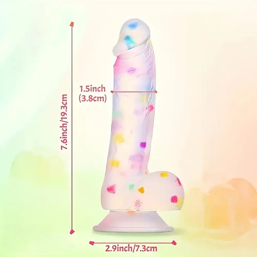 Confetti jelly silicone dildo, photo 4