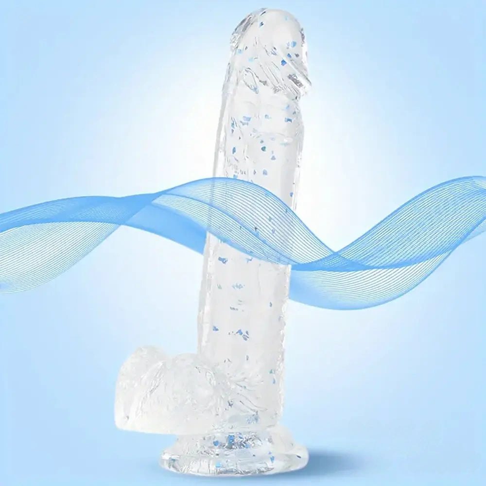 Translucent confetti tpe dildo, photo 6