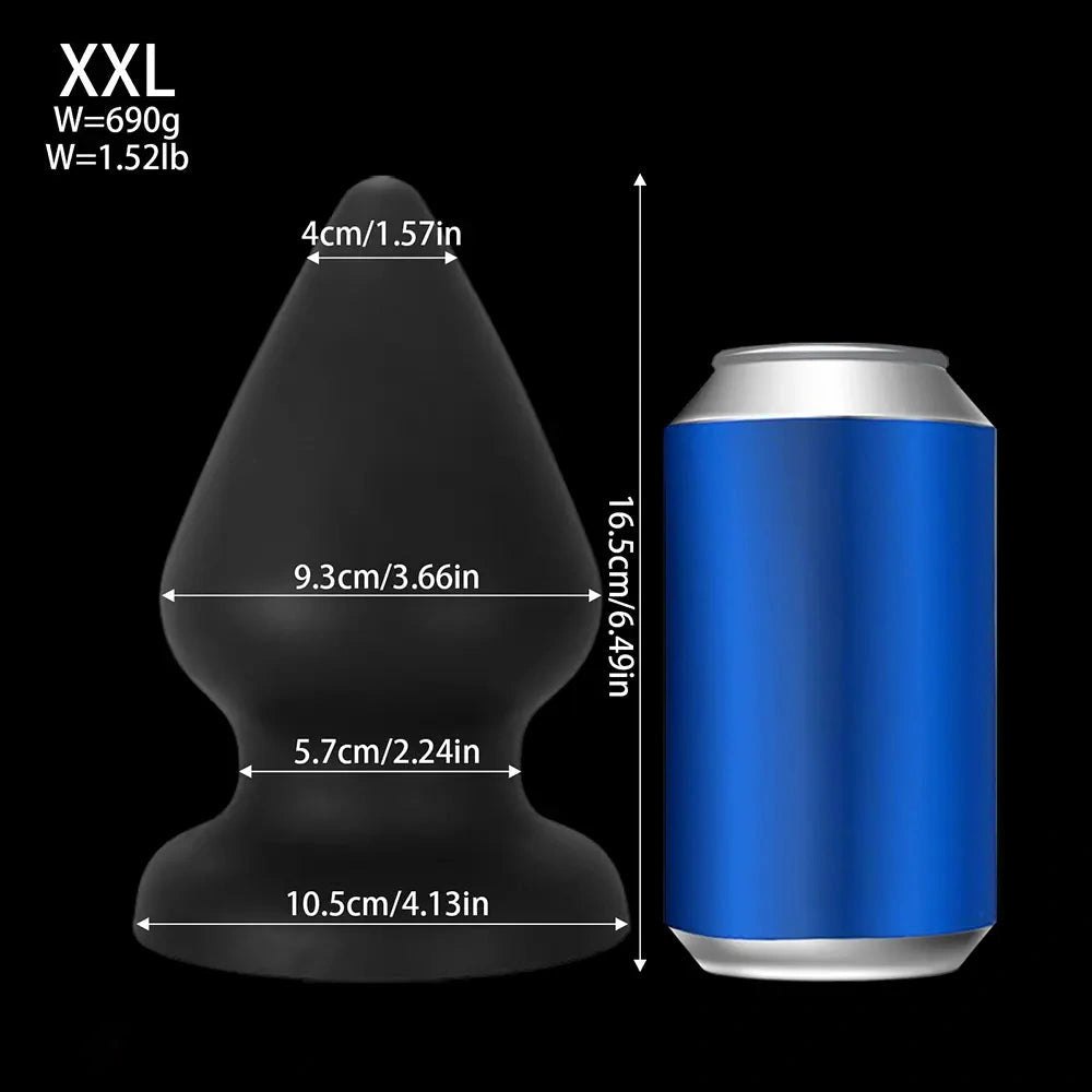 Black conical silicone butt plug