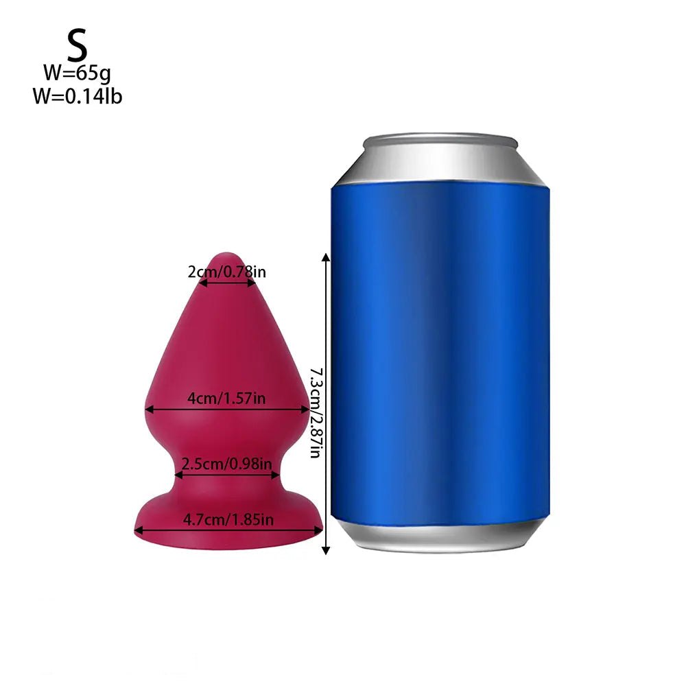 Rose Red conical silicone butt plug