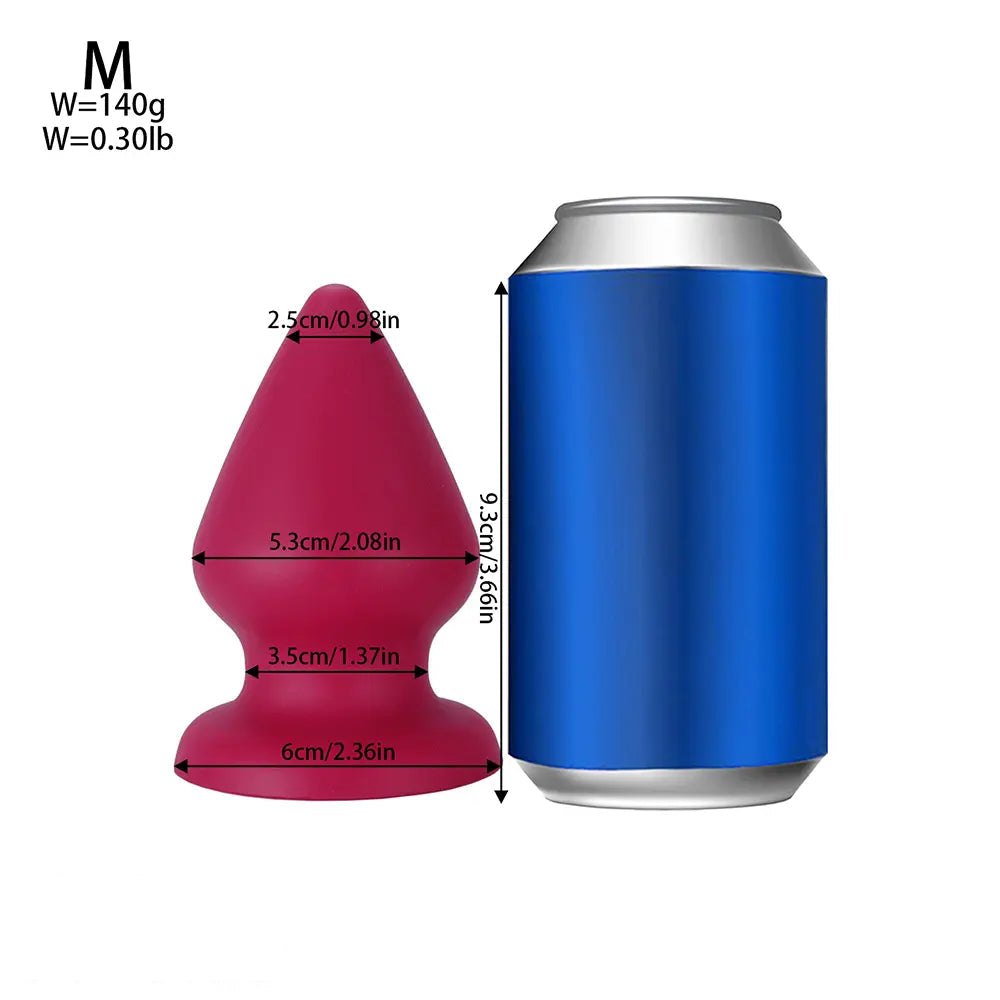Rose Red conical silicone butt plug