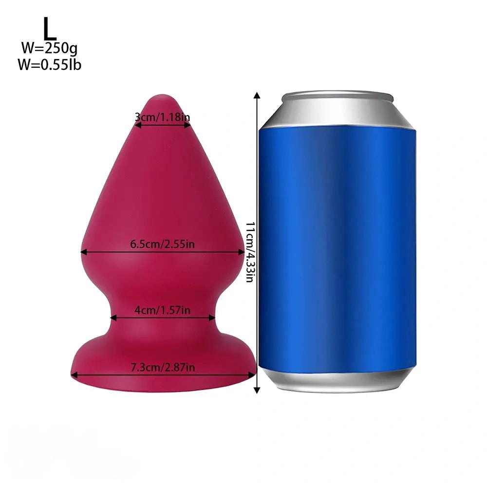 Rose Red conical silicone butt plug