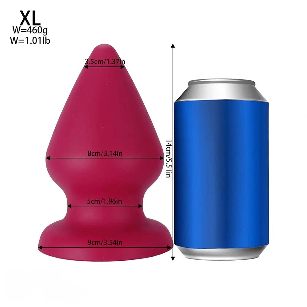 Rose Red conical silicone butt plug