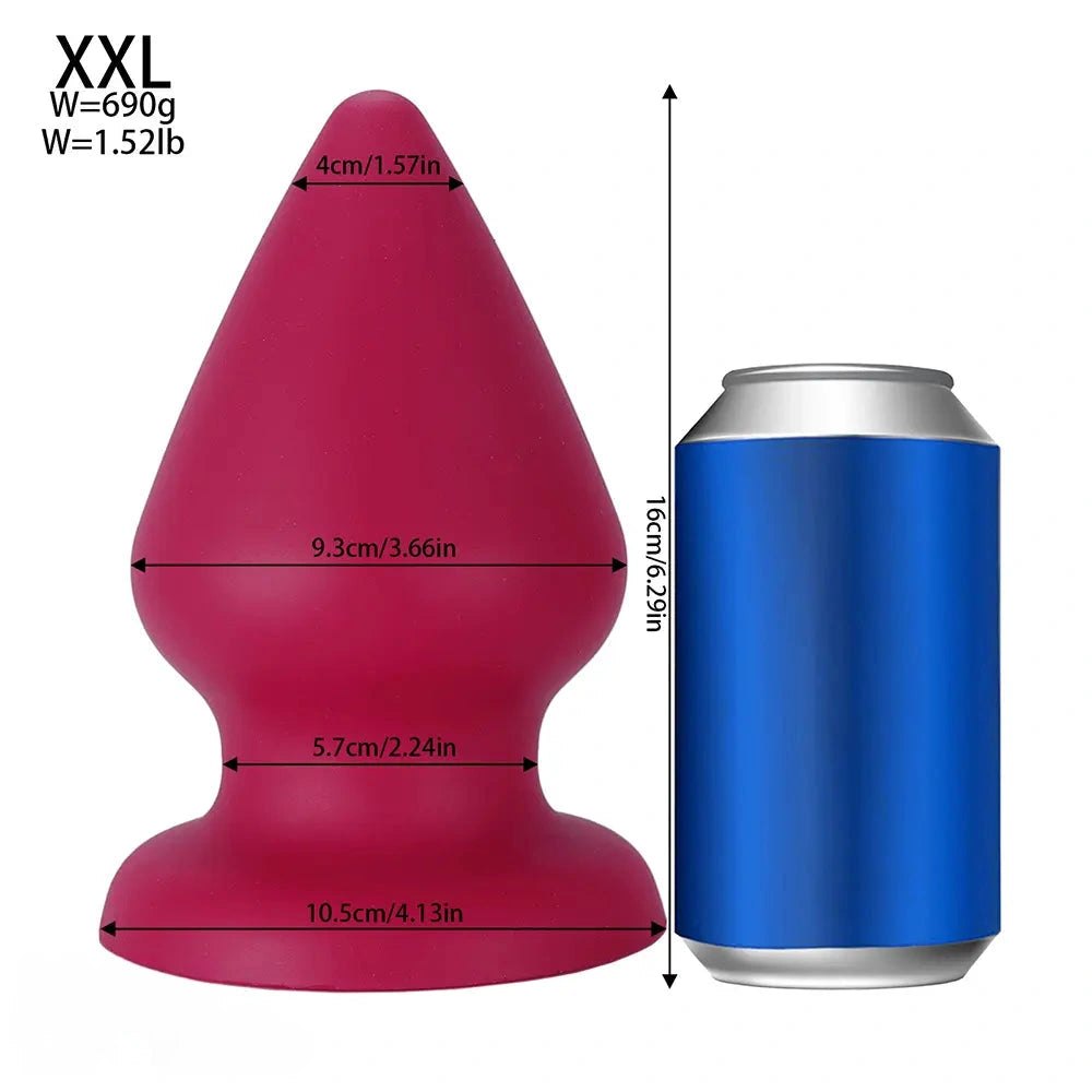 Rose Red conical silicone butt plug