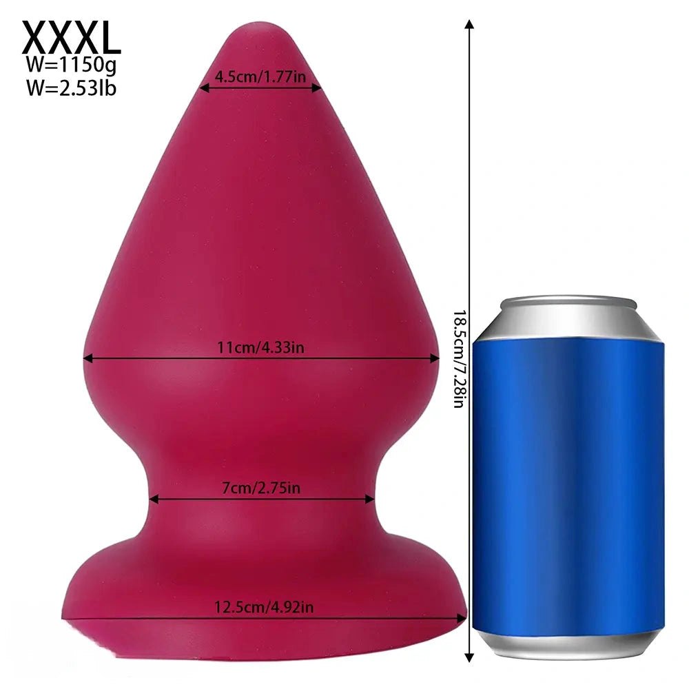Rose Red conical silicone butt plug