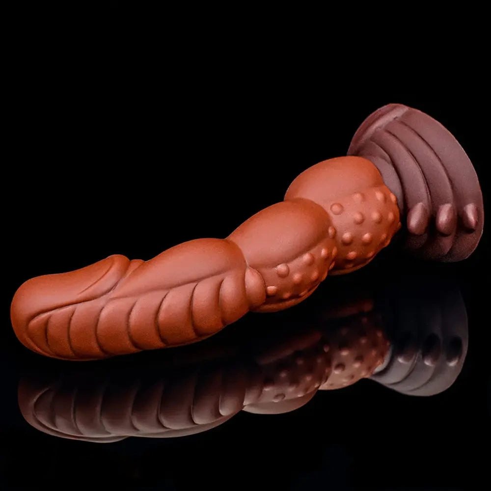 Copper and brown spiked monster dildo, photo 1