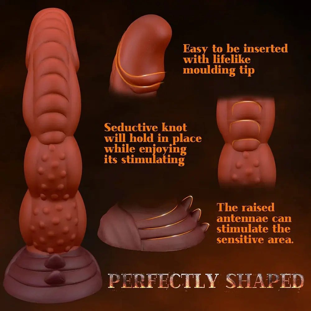 Copper and brown spiked monster dildo, photo 3