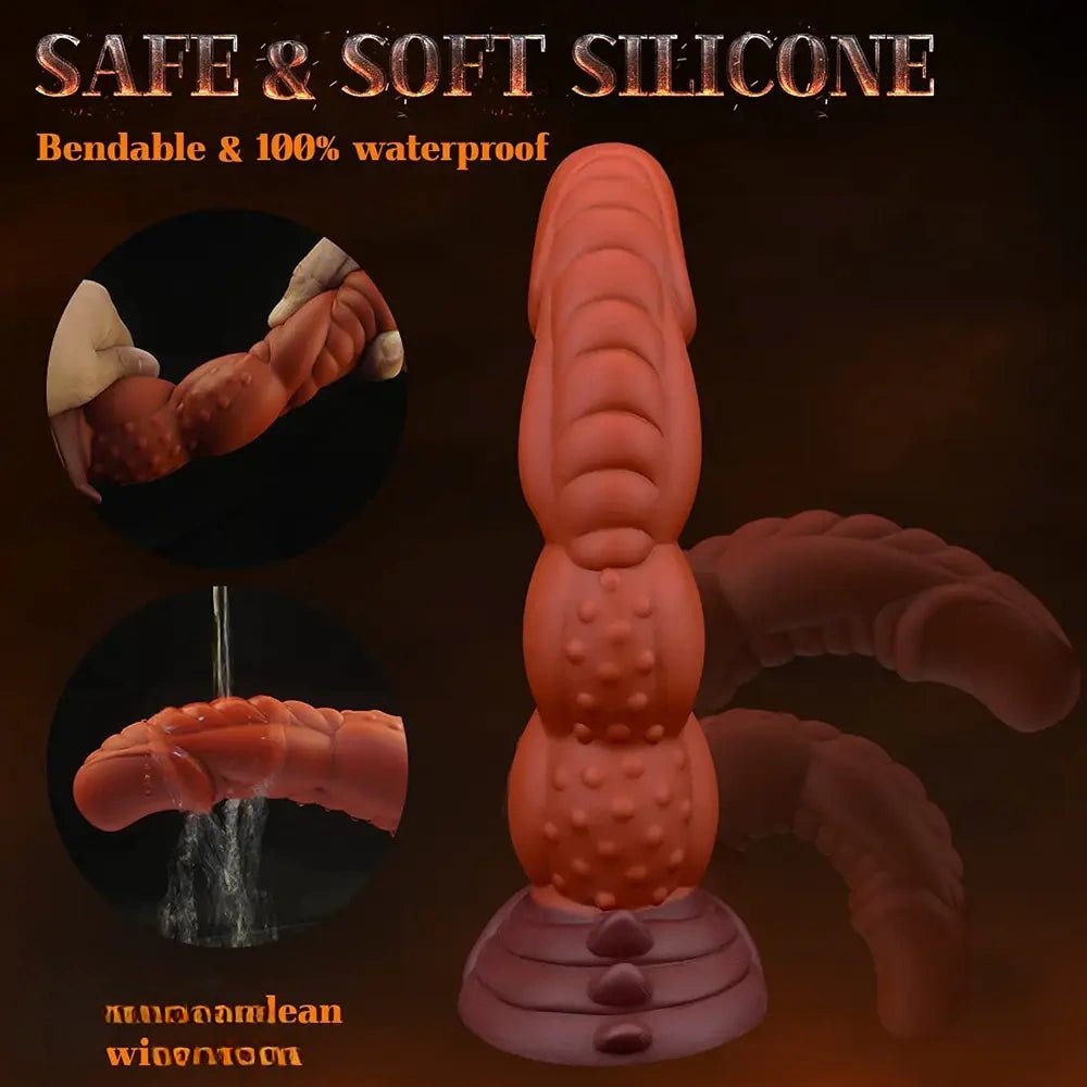 Copper and brown spiked monster dildo, photo 4