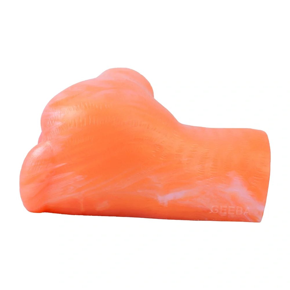 Coral orange dual-channel fantasy masturbator, photo 6