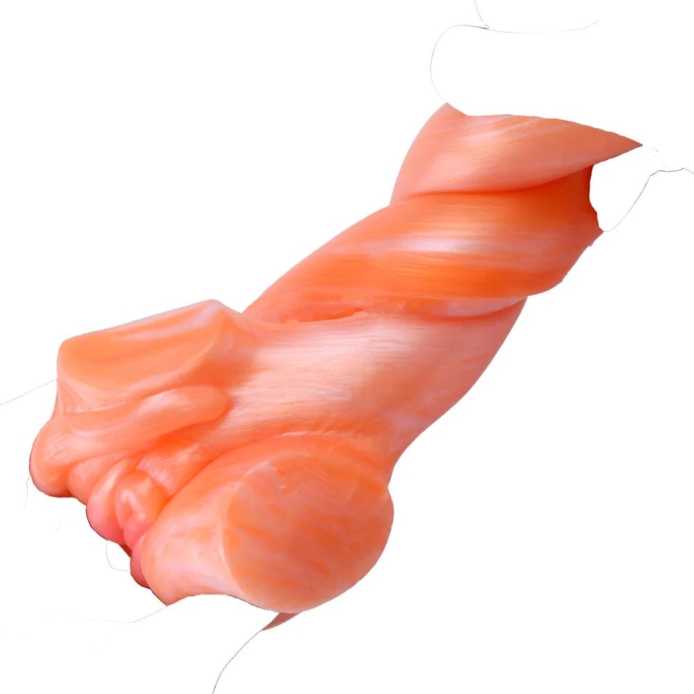 Coral orange dual-channel fantasy masturbator, photo 7