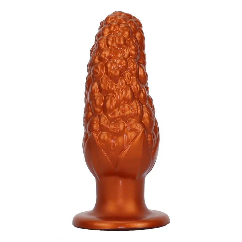 Corn textured silicone anal plug with flared base, photo 1