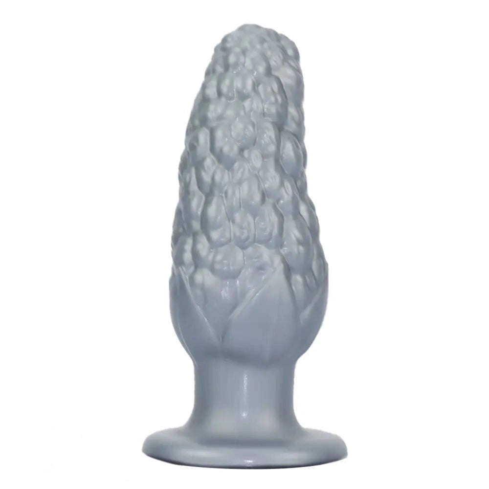 Corn textured silicone anal plug with flared base, photo 2