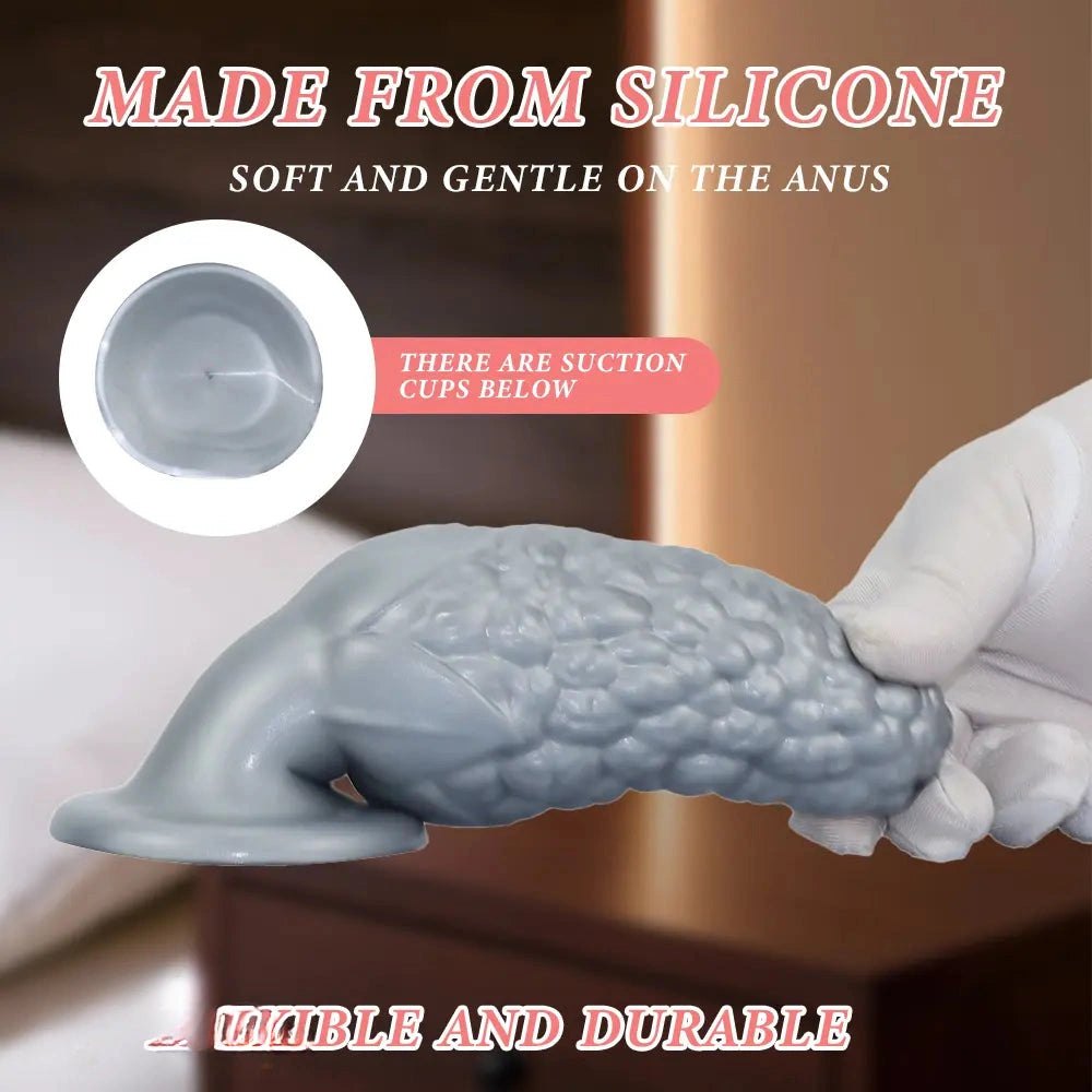 Corn textured silicone anal plug with flared base, photo 8