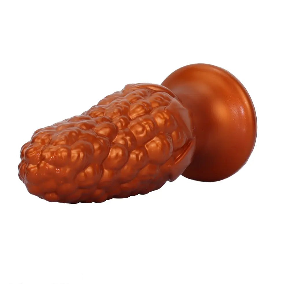 Corn textured silicone anal plug with flared base, photo 9